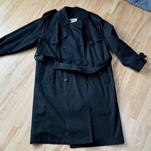 London Fog Elegant Black Trench Coat